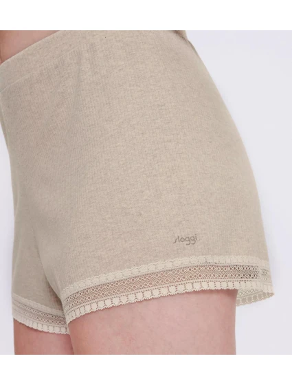 Dámské šortky GO Ribbed Short - GRAY - sv. béžové M013 - SLOGGI Dámské šortky GO Ribbed Short - GRAY - sv. béžové M013 - SLOGGI
