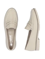 Dámské kožené mokasíny lords beige Rieker 75300-63 Dámské kožené mokasíny lords beige Rieker 75300-63