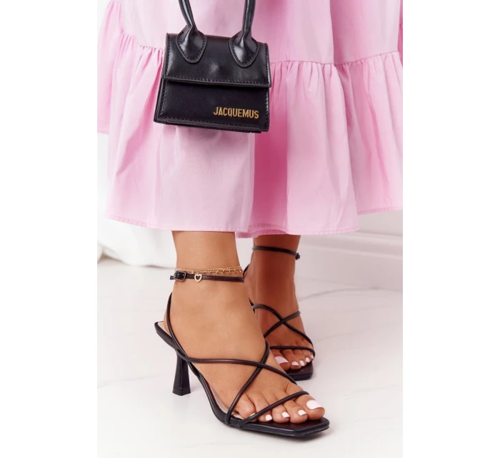 Sandály Na Podpatku Se čtvercovou špičkou S.Barski C420-11 Černé