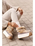 Kožené Dámské Sněhule Na Silné Podešvi S Kožešinou Panteřa Big Star OO274A207 Hnědé Kožené Dámské Sněhule Na Silné Podešvi S Kožešinou Panteřa Big Star OO274A207 Hnědé