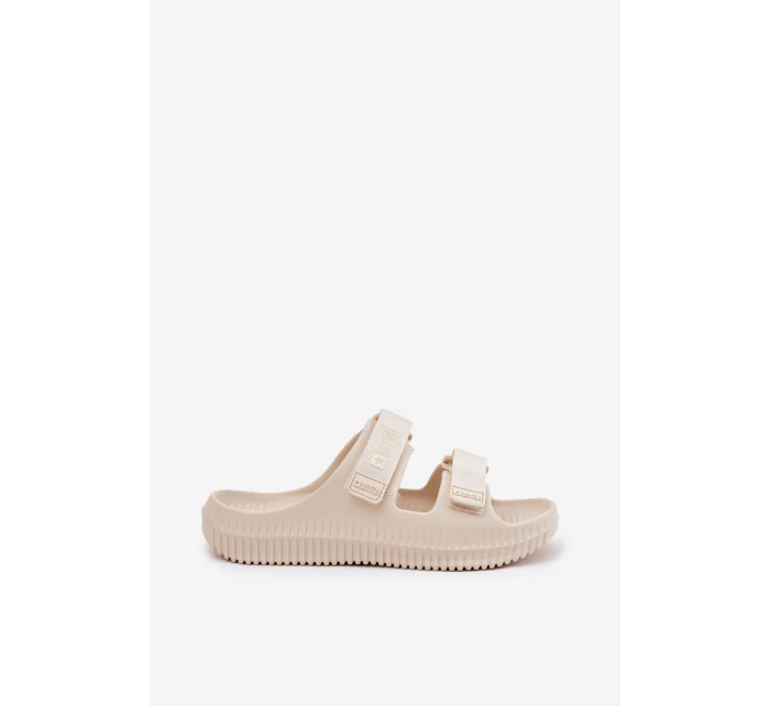 Dámské Pěnové Pantofle Se Suchými Zipy Big Star RR274A529 Béžové Dámské Pěnové Pantofle Se Suchými Zipy Big Star RR274A529 Béžové