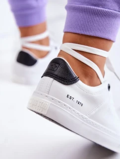 Dámské kožené tenisky Big Star - bílé/černé