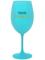TEKUTÁ TERAPIE - tyrkysová sklenice na víno 350 ml