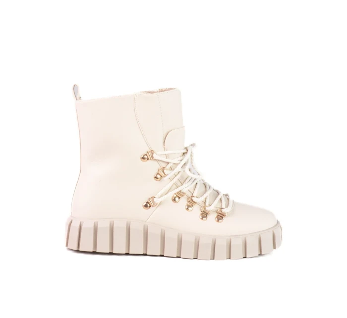 Trendy hnědé  kotníčkové boty dámské na klínku