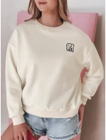 Dámská oversize mikina s výšivkou SOFTSLON ecru FashionStreet BY1433