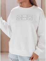 Dámská oversize mikina s výšivkou EASYJOY bílá FashionStreet BY1514