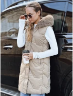 Dámská prošívaná béžová vesta Dstreet model 21993342 - FashionStreet