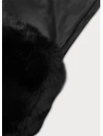 Černá bunda z eko kůže s kožešinovou podšívkou model 21247144 - J.STYLE