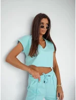 Dámský bavlněný dvoudílný komplet v tyrkysové barvě model 21056401 - Moon