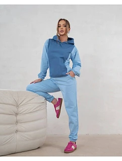 Dámská dvoubarevná tepláková souprava v modré barvě (554)