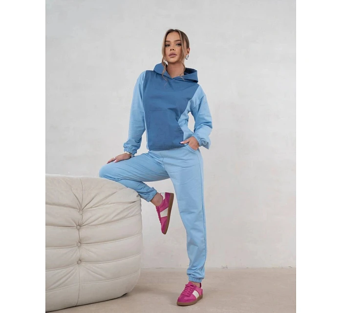 Dámská dvoubarevná tepláková souprava v modré barvě (554) Dámská dvoubarevná tepláková souprava v modré barvě (554)