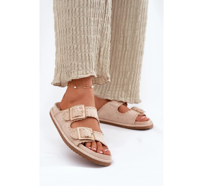 Dámské Sandály S Přezkami A Dekorativním Obšitím Béžové Visley Dámské Sandály S Přezkami A Dekorativním Obšitím Béžové Visley