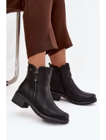 Dámské kotníkové boty na klínu s vyhříváním Černé Kalivana Dámské kotníkové boty na klínu s vyhříváním Černé Kalivana
