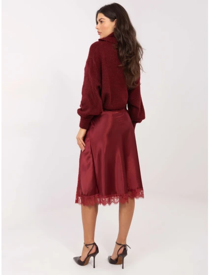 Spódnica MI SD model 21787890 bordowy - FPrice Spódnica MI SD model 21787890 bordowy - FPrice