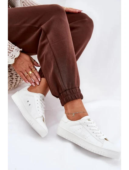 Dámské nízké tenisky z eko kůže Big Star – bílé