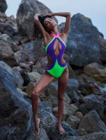 Rozzářené jednodílné plavky Playa Norte - Obsessive