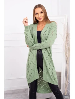 Svetr s geometrickým vzorem tmavě mátový