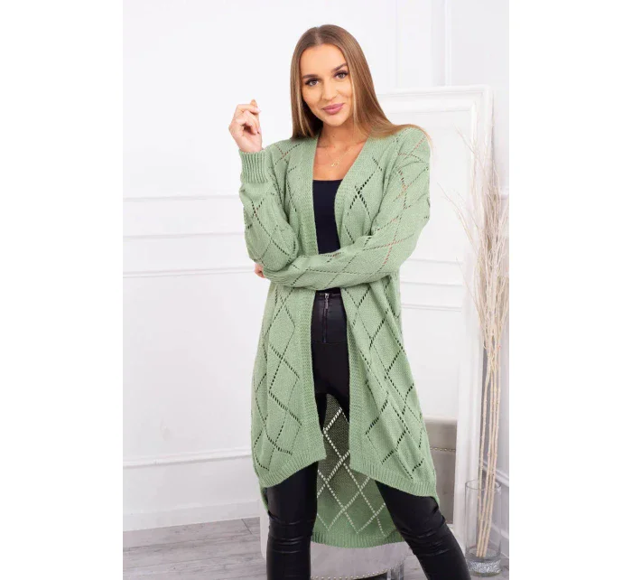 Svetr s geometrickým vzorem tmavě mátový Svetr s geometrickým vzorem tmavě mátový
