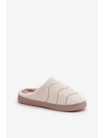 Kožené Teplé Pantofle Dámské Béžové model 21677604 - Boto