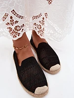 Dámské krajkové espadrilky z látky Černé Candessa