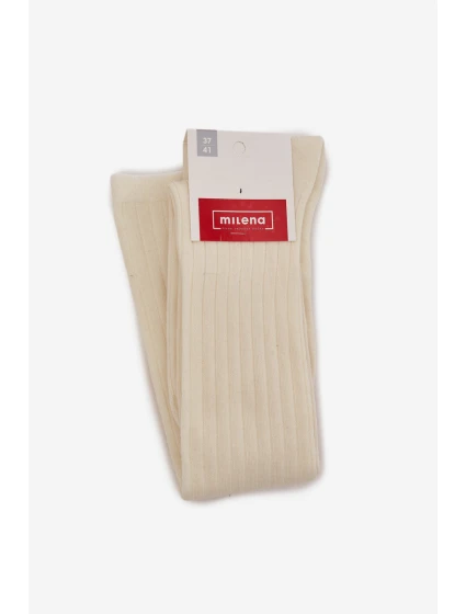 Podkolenky z merino vlny – ecru