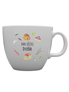 Personalizovaný MEGA XXL keramický hrnek 1 000 ml pro paní učitelku/pana učitele (pomůcky)