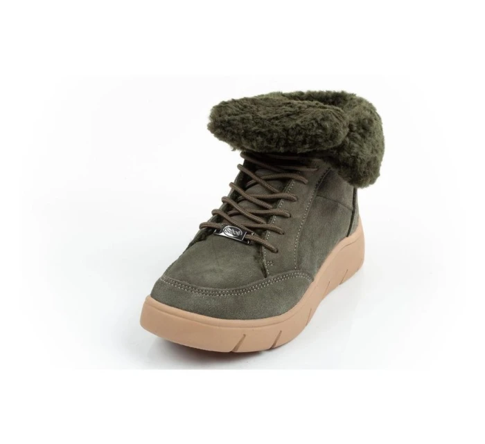 Dámské kotníkové zateplené boty F30232 1020 400Tmavě zelená s hnědou - Scholl