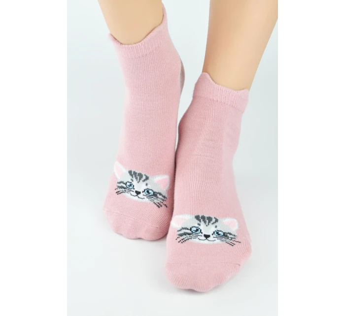 BAVLNĚNÉ PONOŽKY SE SILIKONEM SB009 DÍVKY