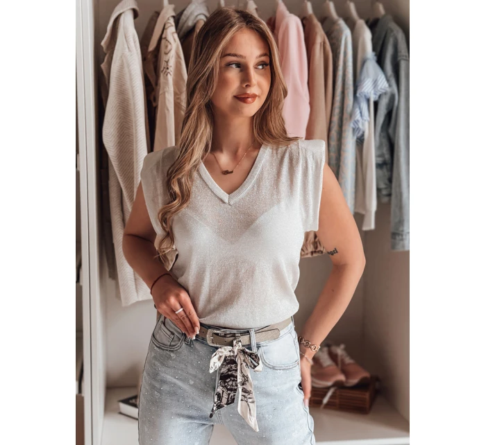 Dámská halenka krátká SELFINA ash FashionStreet MY2437 Dámská halenka krátká SELFINA ash FashionStreet MY2437