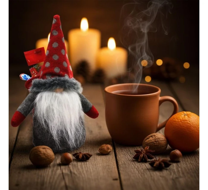 DEKORATIVNÍ ZRCADLO S DÁRKOVÝM SÁČKEM 20CM ČERVENÉ