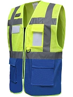 Yoko HVW 820 Hi-Vis síťovaná bezpečnostní vesta 79.W820 hi vis yellow/royal blue Yoko HVW 820 Hi-Vis síťovaná bezpečnostní vesta 79.W820 hi vis yellow/royal blue