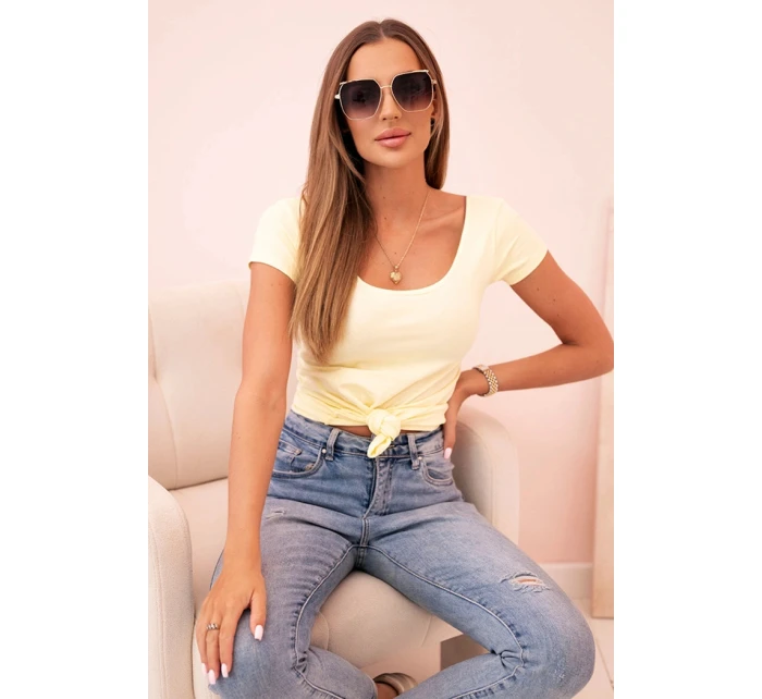 Dámská klasická bavlněná blůza s krátkým rukávem modrá