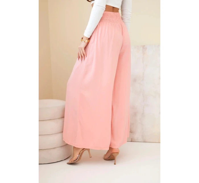 Dámské viskózové kalhoty s elastickým pasem meruňkové Dámské viskózové kalhoty s elastickým pasem meruňkové