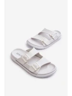 Lehké pánské sandály s přezkami Big Star NN174594 Bílé Lehké pánské sandály s přezkami Big Star NN174594 Bílé