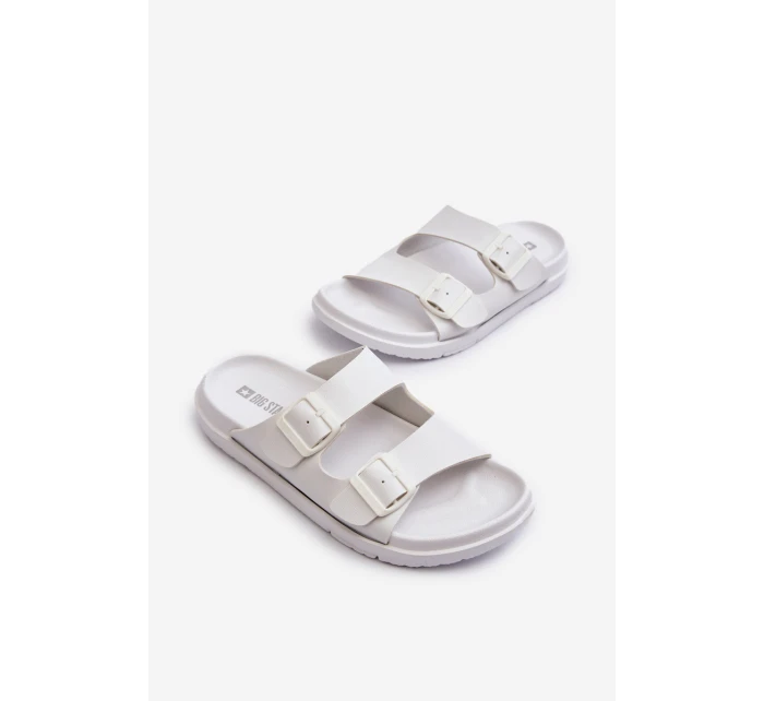Lehké pánské sandály s přezkami Big Star NN174594 Bílé Lehké pánské sandály s přezkami Big Star NN174594 Bílé