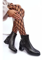 Dámské kotníkové boty s nízkým podpatkem JC101P Černá - Seastar