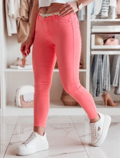 Dámské úzké kalhoty s páskem VIVASKIN světle růžové FashionStreet UY2468