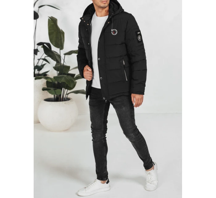 Pánská prošívaná zimní bunda s kapucí černá Dstreet TX5055