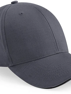 Beechfield B 20 6 panelová sandwich kšiltovka "Athleisure" 53.0020 graphite grey/black
