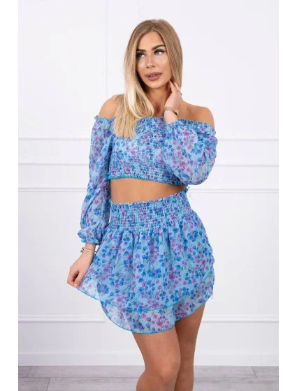 Modrá květinová sada