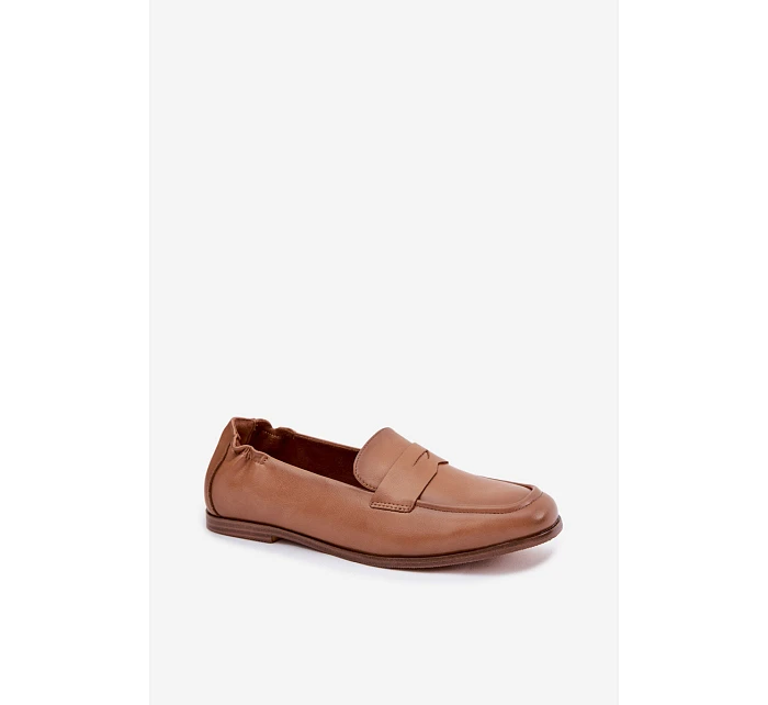 Mokasíny z přírodní kůže model 22074671 Camel - VINCEZA Mokasíny z přírodní kůže model 22074671 Camel - VINCEZA