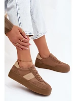 Dámské tenisky na platformě Big Star model 22185465 světle hnědé - Big Star Shoes Dámské tenisky na platformě Big Star model 22185465 světle hnědé - Big Star Shoes