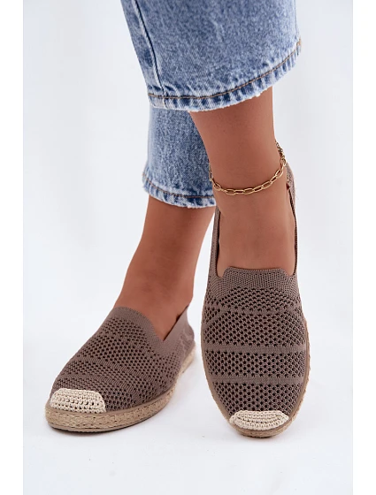 Dámské Otevřené Espadrilky Textilní Khaki Candessa