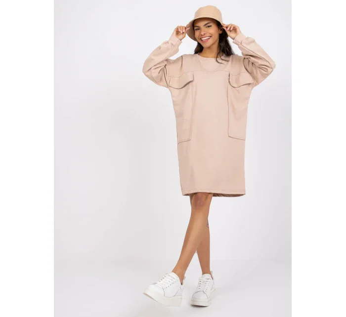 Dámské šaty Dress-EM-SK-717.33X-béžová