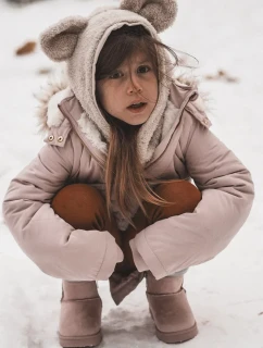 Dětské zateplené sněhule se zipem Pink Big Star