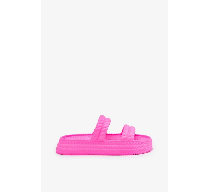 Dámské lehké pěnové pantofle na platformě S.Barski – fuchsiové