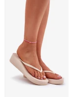 Dámské žabky na klínku Big Star – béžové Dámské žabky na klínku Big Star – béžové