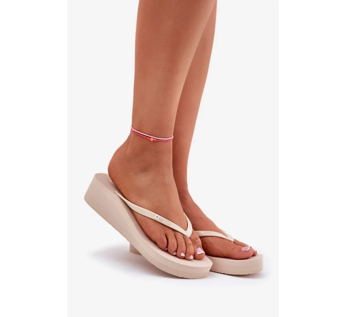 Dámské žabky na klínku Big Star – béžové Dámské žabky na klínku Big Star – béžové