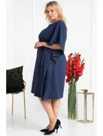 Dámské šaty plus size model 18461879 tmavě modrá - Karko Dámské šaty plus size model 18461879 tmavě modrá - Karko