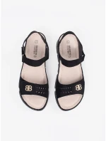 Výborné černé sandály dámské bez podpatku Výborné černé sandály dámské bez podpatku